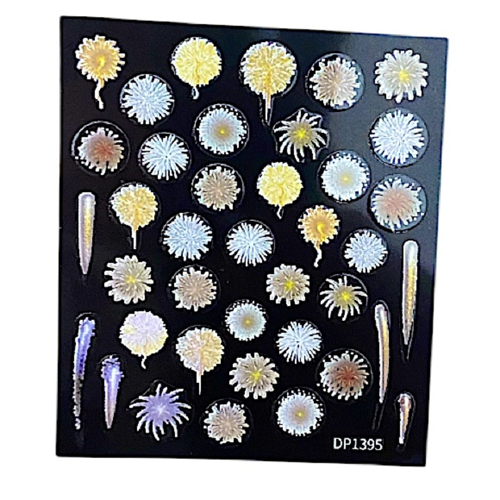 4 Sheets Starry Sky Nail Art Decals Luminous Planet Stickers Colorful Fireworks - Picture 3 of 6